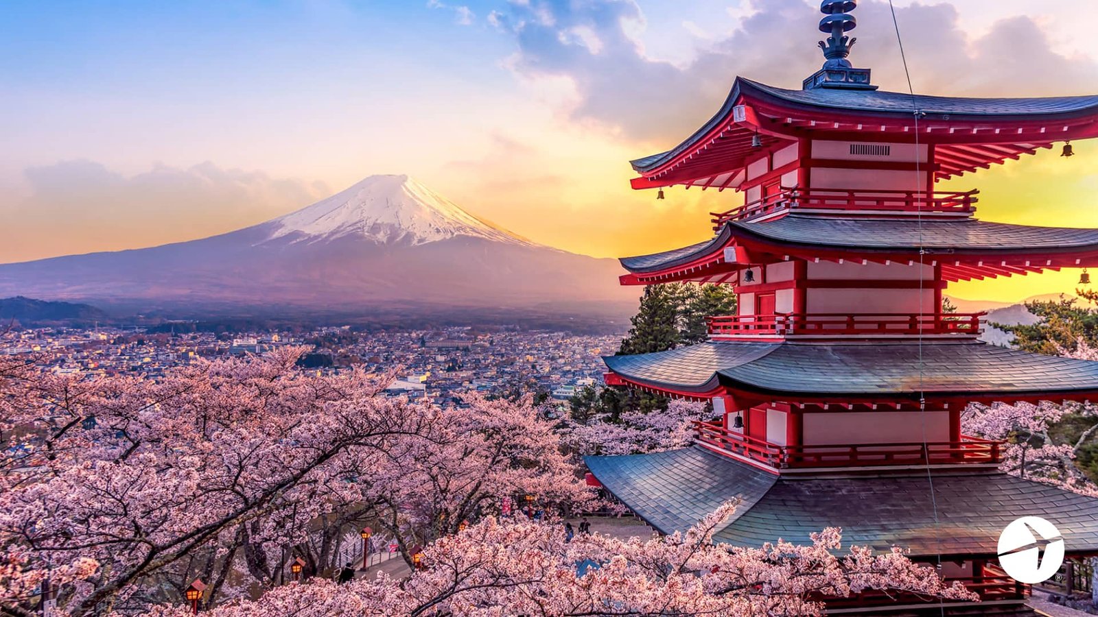 Pemandangan Gunung Fuji dan pagoda di Jepang sebagai ilustrasi tujuan karier